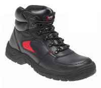 Toesavers Black/Red Leather Safety Trainer Boot 3414