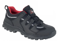 Toesavers Black/Red Leather Safety Trainer with Steel Midsole 3420