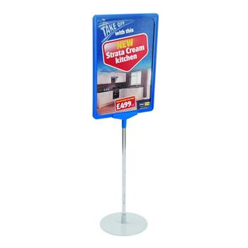 Showcard Stand With Round Base, Choice of Frame Colours