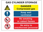 Gas Cylinder Storage Safety Symbol & Test Sign