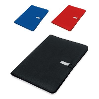NECO POLYESTER-MICROFIBRE CONFERENCE FOLDER WITH NOTE PAD & ELASTIC CLOSURE