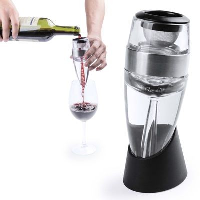 RIVERS ACRYLIC CLEAR TRANSPARENT WINE DECANTER WITH BLACK STAND