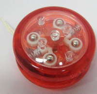 ROUND FLASHING LIGHT UP CLUTCH YOYO IN TRANSPARENT CLEAR TRANSPARENT PLASTIC