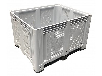 670 Litre Ventilated Standard Size Pallet Box / Bulk Storage Container with 2 Skids