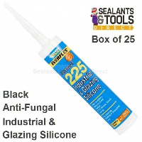 Everbuild 225 Industrial and Glazing Silicone box of 25 - BLACK