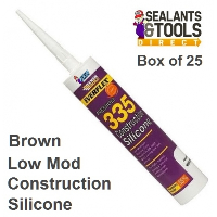 Everbuild 335 LM Silicone Construction Sealant Box of 25 - Brown
