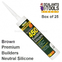 Everbuild 450 Builders Silicone Sealant Box of 25 - BROWN