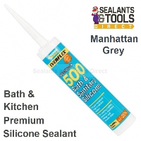 Everbuild 500 Bath and Kitchen Sanitary Silicone Sealant - Manhattan Grey