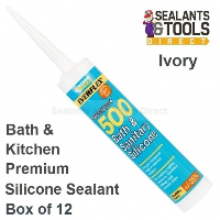 Everbuild 500 Bath and Sanitary Silicone Sealant Box of 12 - Ivory