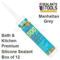 Everbuild 500 Bath and Sanitary Silicone Sealant Box of 12 - Manhattan Grey