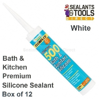 Everbuild 500 Bath and Sanitary Silicone Sealant Box of 12 - White