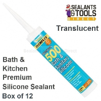 Everbuild 500 Bath and Sanitary Silicone Sealant Box of 12 - Translucent