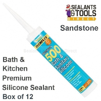 Everbuild 500 Bath and Sanitary Silicone Sealant Box of 12 - Sandstone
