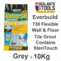 Everbuild 730 Flexible Hygienic Universal Wall and Floor Grout 10Kg Grey