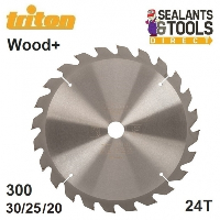 Triton 300mm 24T Circular Saw Blade 30mm inc 25mm 20mm Rings 429232