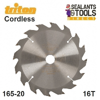 Triton 165mm 16T Cordless Construction Circular Saw Blade 20mm 751846