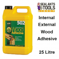 Everbuild 502 All Purpose Weatherproof Wood Adhesive Clear 25 Litre wooda25