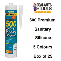 Everbuild 500 Silicone Sealant Ivory Clear White Box of 25