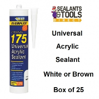 Everbuild 175 Universal Acrylic Sealant White or Brown Box 25