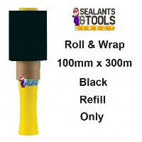 Roll and Wrap Mini Hand Wrap 100mm x 300m Black Handy Refill