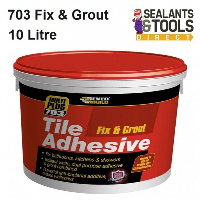 Everbuild 703 Fix and Grout Tile Adhesive Brilliant White 10 litre FIX10