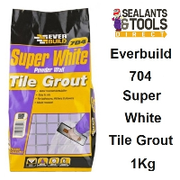 Everbuild 704 Super White Powder Tile Grout 1Kg GROUT1
