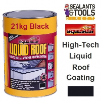 Everbuild Aquaseal Liquid Roof Membrane Coating 21Kg Black AQLIQRFBK21