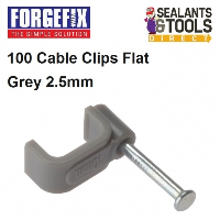 ForgeFix Flat Grey 2.5mm Electric Cable Clips Box of 100 FCC25G
