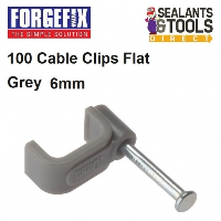 ForgeFix Flat Grey 6.0mm Electric Cable Clips Box of 100 FCC6G