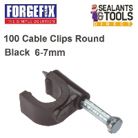 ForgeFix Round Black 6.7mm Coax Cable Clips Box of 100 RCC67B
