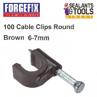 ForgeFix Round Brown 6.7mm Coax Cable Clips Box of 100 RCC67BR