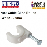 ForgeFix Round White 6.7mm Coax Cable Clips Tv Satelite Box 100 RCC67W