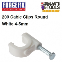 ForgeFix White 4-5mm Round Cable Clips Box of 200 RCC45W