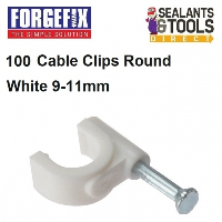 ForgeFix White 9-11mm Round Cable Clips Box of 100 RCC911W