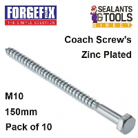 Forgefix Coach Screw M10 150mm Pack 10 10CS10150 
