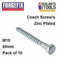 Forgefix Coach Screw M10 60mm Pack 10 10CS1060