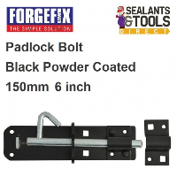 Forgefix Black Sliding Padlock Brenton Bolt 150mm 6 inch FGEPBLTBLK6