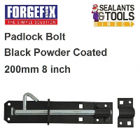 Forgefix Black Sliding Padlock Brenton Bolt 200mm 8 inch FGEPBLTBLK8