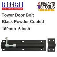 Forgefix Black Tower Door Gate Shed Sliding Bolt 150mm 6 inch FGETOWBBL6