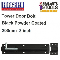 Forgefix Black Tower Door Gate Shed Sliding Bolt 200mm 8 inch FGETOWBBL8