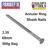 ForgeFix Annular Ring Shank Anti Pull Nail 65mm 500g Bag 500NLAR65B