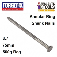 ForgeFix Annular Ring Shank Anti Pull Nail 75mm 500g Bag 500NLAR75B
