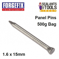 ForgeFix Panel Pins Bright 15mm 500g Bag 500NLPP15B