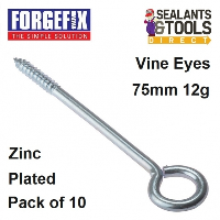 ForgeFix Vine Eyes Zinc Plated Screw 75mm 12g Pack of 10 