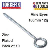 ForgeFix Vine Eyes Zinc Plated Screw 100mm 12g Pack of 10 