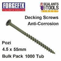 Forgefix Treated Timber Decking Screws 4.5 x 55mm Tub of 1000