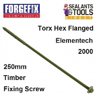 Forgefix Elite Torx Hex Flanged Timber Fixing Screws 250mm Box 40 FFTF7250