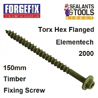 Forgefix Elite Torx Hex Flanged Timber Fixing Screws 150mm Box 50 FFTF7150