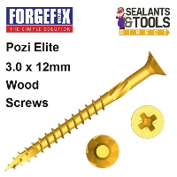 ForgeFix ForgeFast Pozi Elite Wood Screws 3.0 12mm Box 200 FFP312Y 