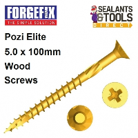 ForgeFix ForgeFast Pozi Elite Wood Screws 5.0 100mm Box 100 FFP5100Y 